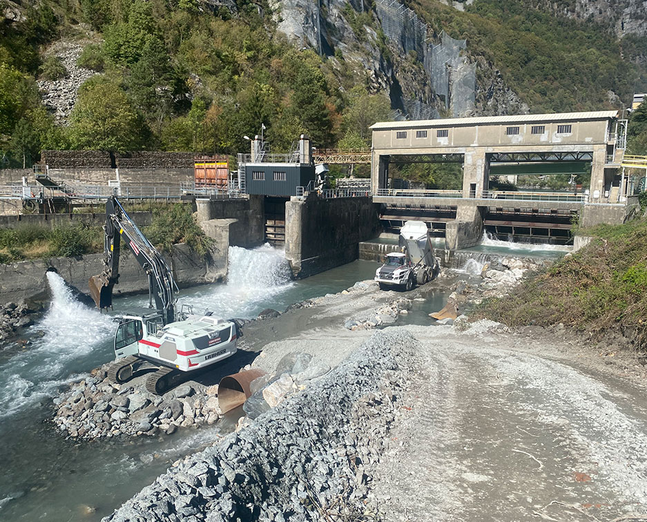 Enrochements gavet barrage EDF Converso